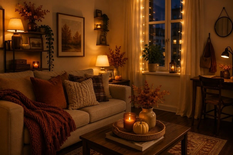 Bring Fall Into Your Apartment With Warm Lighting